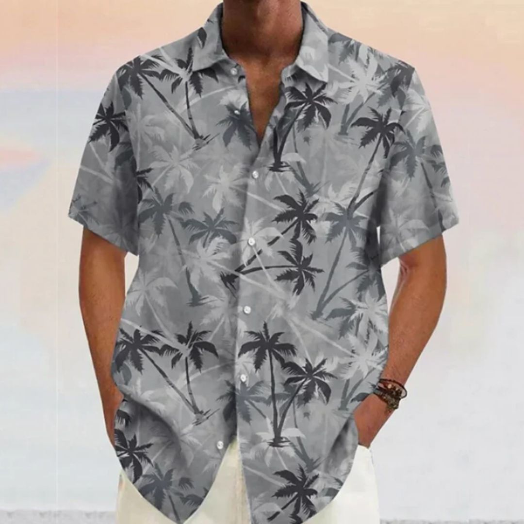 Vicente - Luftiges Hemd mit Kokosnuss-Print