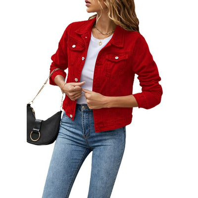 Stylische Jeansjacke aus soft-touch-stoff - Damen