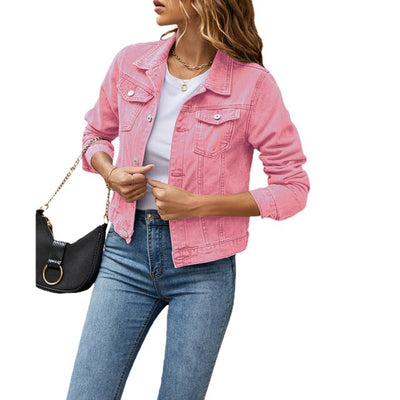 Stylische Jeansjacke aus soft-touch-stoff - Damen