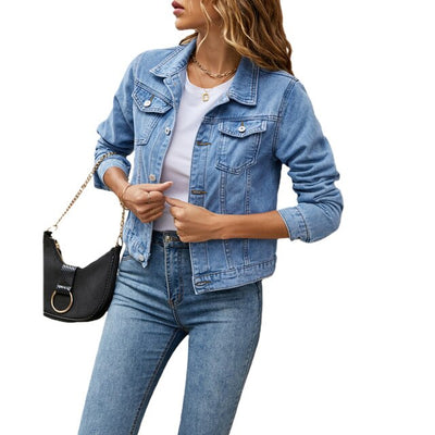 Stylische Jeansjacke aus soft-touch-stoff - Damen