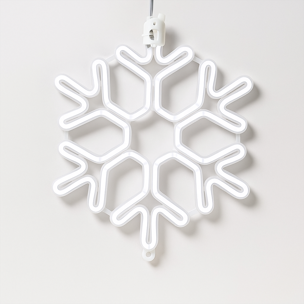 White Christmas decorations LED snowflake string lights for outdoor use