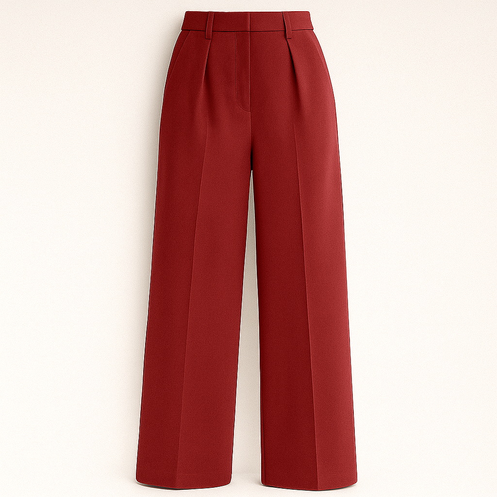 Weite Hose Damen hohe Taille mit Falten business casual Stil