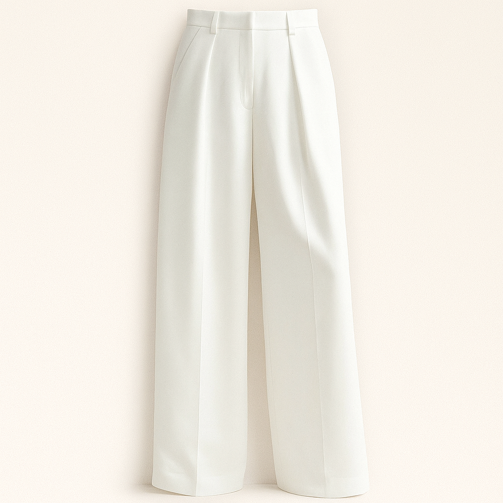 Weite Hose Damen hohe Taille mit Falten business casual Stil