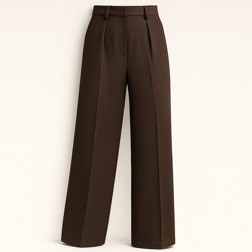 Weite Hose Damen hohe Taille mit Falten business casual Stil