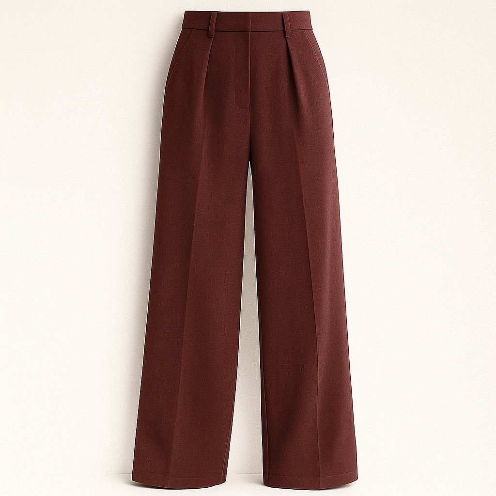 Weite Hose Damen hohe Taille mit Falten business casual Stil