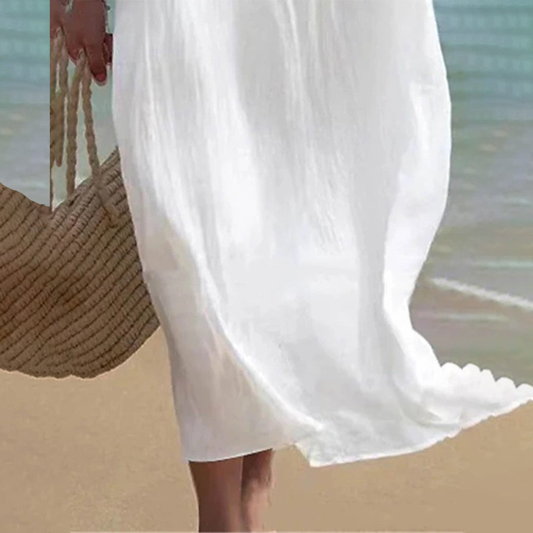 Sonia - Weißes Sommerkleid für Frauen
