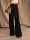 Weite Hose Damen hohe Taille mit Falten business casual Stil