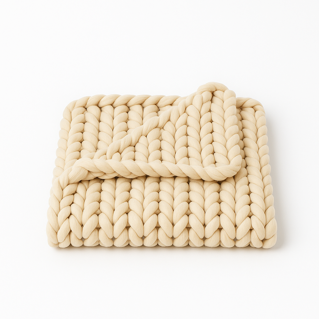 Warm winter knitted blanket