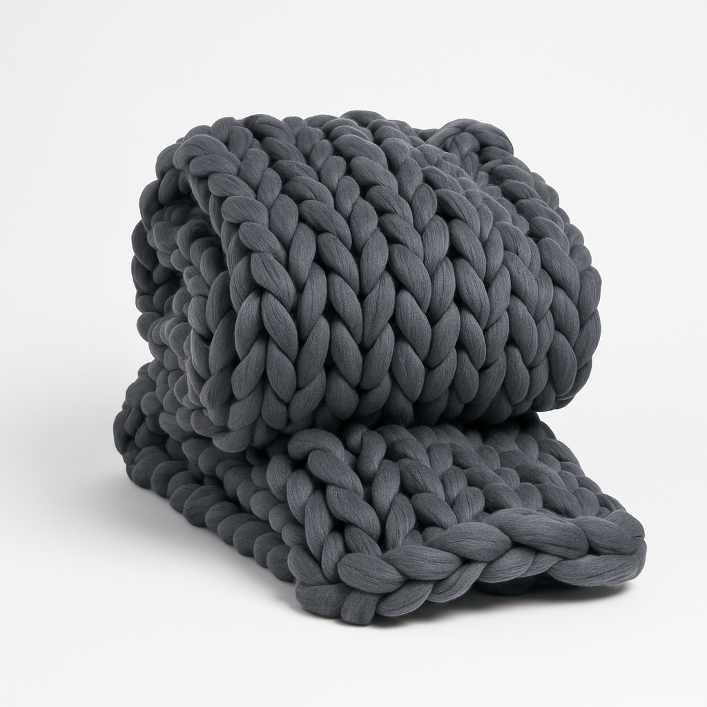 Warm winter knitted blanket