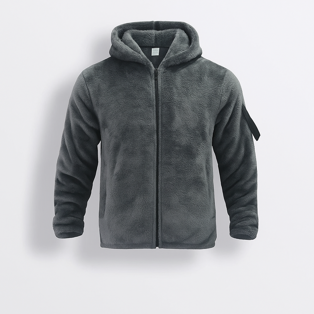 Gray Men's fleece winter jacket