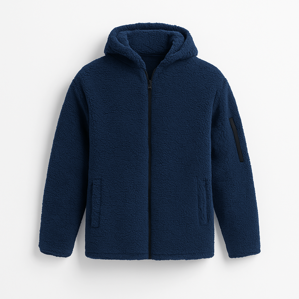 Navy Blue Men's fleece winter jacket