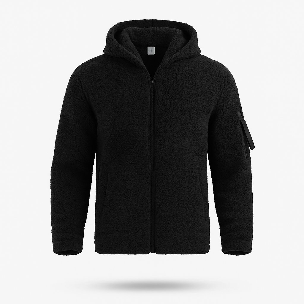 Black Men's fleece winter jacket