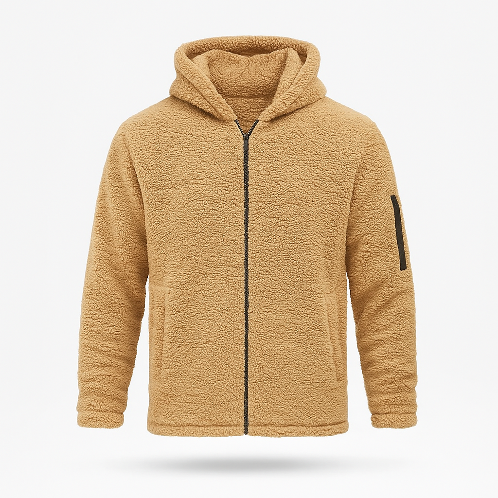 Khaki Men's fleece winter jacket