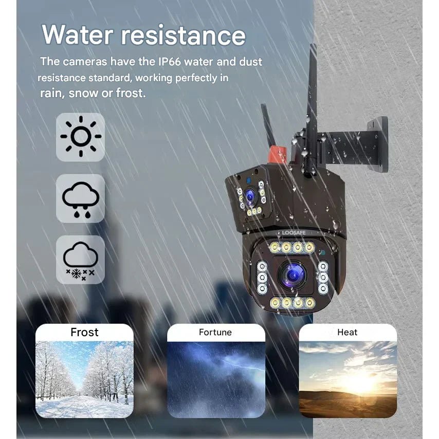 FORTICAM 4K - Cámara de seguridad inalámbrica con energía solar, lente dual y visión nocturna