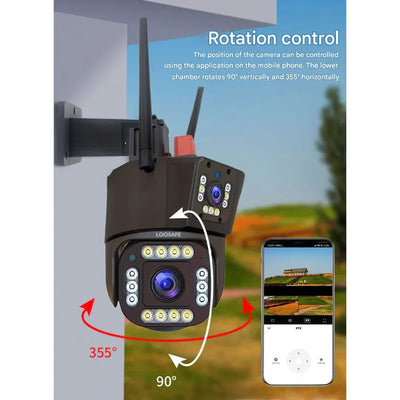 FORTICAM 4K - Cámara de seguridad inalámbrica con energía solar, lente dual y visión nocturna
