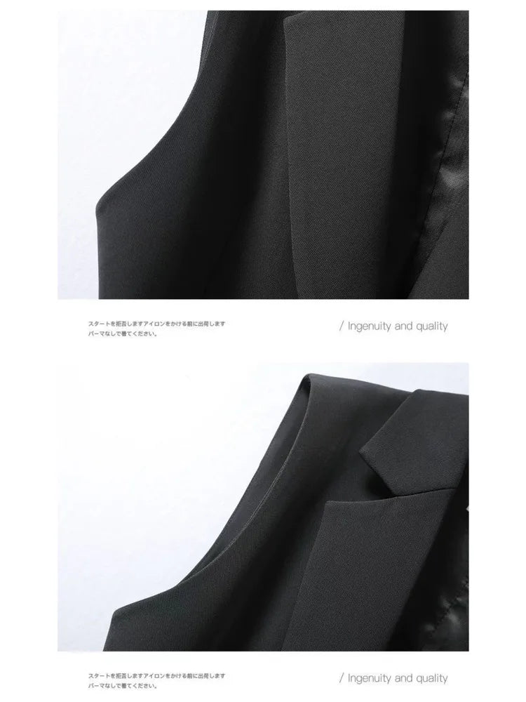 Klassische einreihige ärmellose Damenweste mit Reverskragen