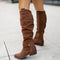 Klassische kniehohe Lederstiefel für Damen