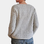 Lässiger Damenpullover mit gesprenkelter Textur