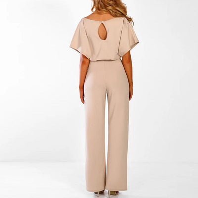 Weit geschnittener Jumpsuit für Damen | Kurzärmelig, elegant