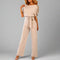 Weit geschnittener Jumpsuit für Damen | Kurzärmelig, elegant