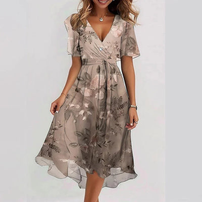 Lin | Stilvolles Midikleid mit Blumenmuster