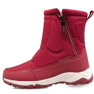Damen-Winterstiefel mit seitlichem Reißverschluss – wasserdichte, rutschfeste, strapazierfähige Schneestiefel mit warmem Futter