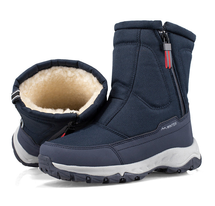 Damen-Winterstiefel mit seitlichem Reißverschluss – wasserdichte, rutschfeste, strapazierfähige Schneestiefel mit warmem Futter