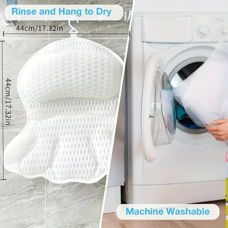 4D Luxe Badekissen – Atmungsaktives Kissen mit Nacken- und Rückenstütze für ein entspannendes Bad