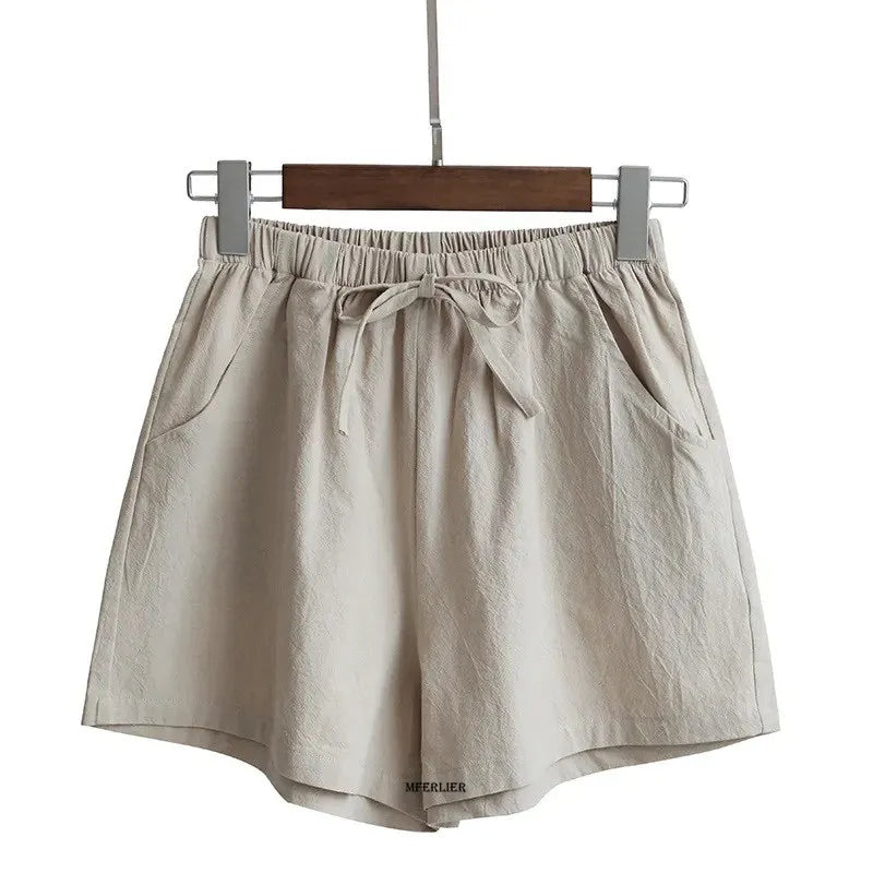 natürliche Textur-Shorts in Übergröße mit hoher Taille für Sommer 2025