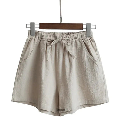 natürliche Textur-Shorts in Übergröße mit hoher Taille für Sommer 2025