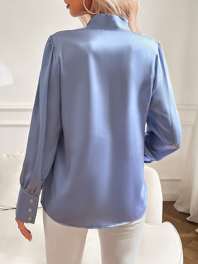 Bluse mit Knotenkragen | Polyester | Femininer Stil