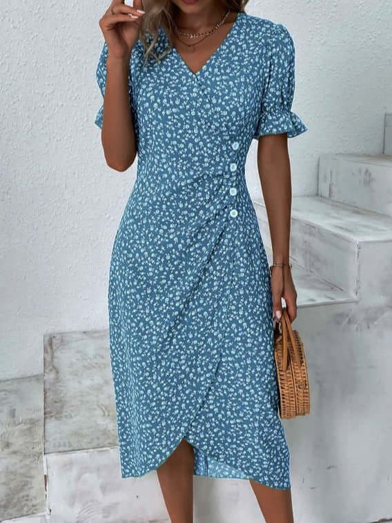 Sommerkleid für Frauen mit mehrfarbigem Muster
