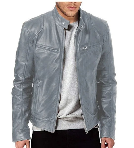 Brodie PU-PU Lederjacke mit Stehkragen