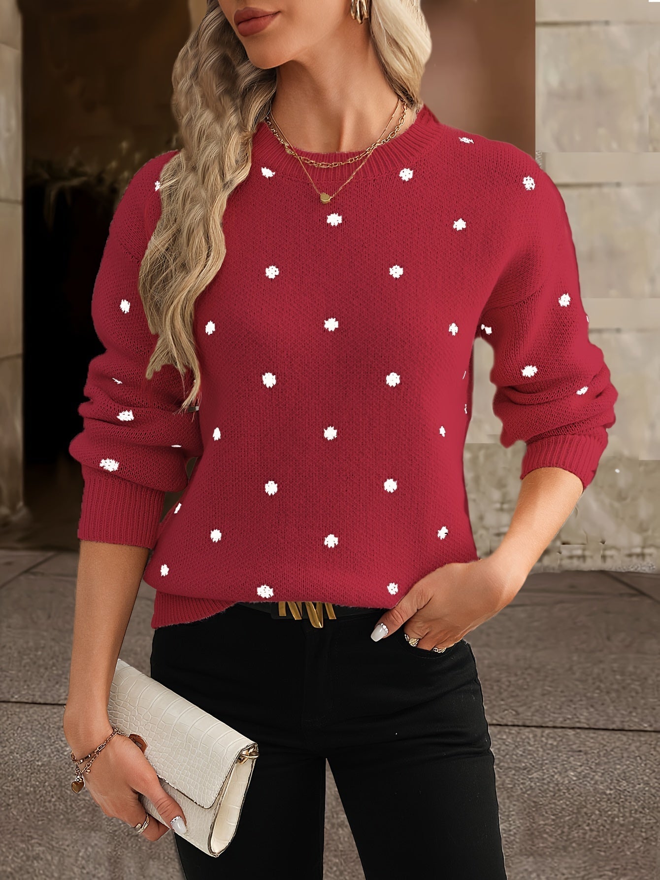 Zara Polka Dot Pullover – Lässig und stilvoll für Frauen im Herbst und Winter