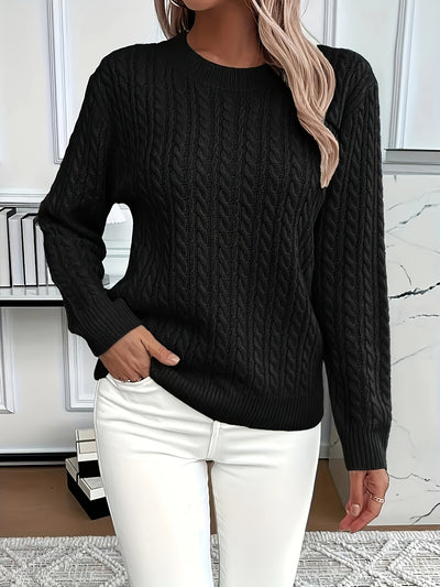 Strickpullover mit Zopfmuster für Damen – Weicher und stilvoller Pullover für Frühling und Herbst