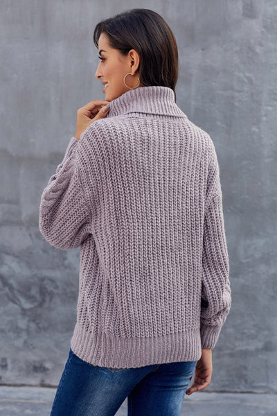 Patricia | Stilvoller Rollkragenpullover für Damen mit grobem Zopfmuster