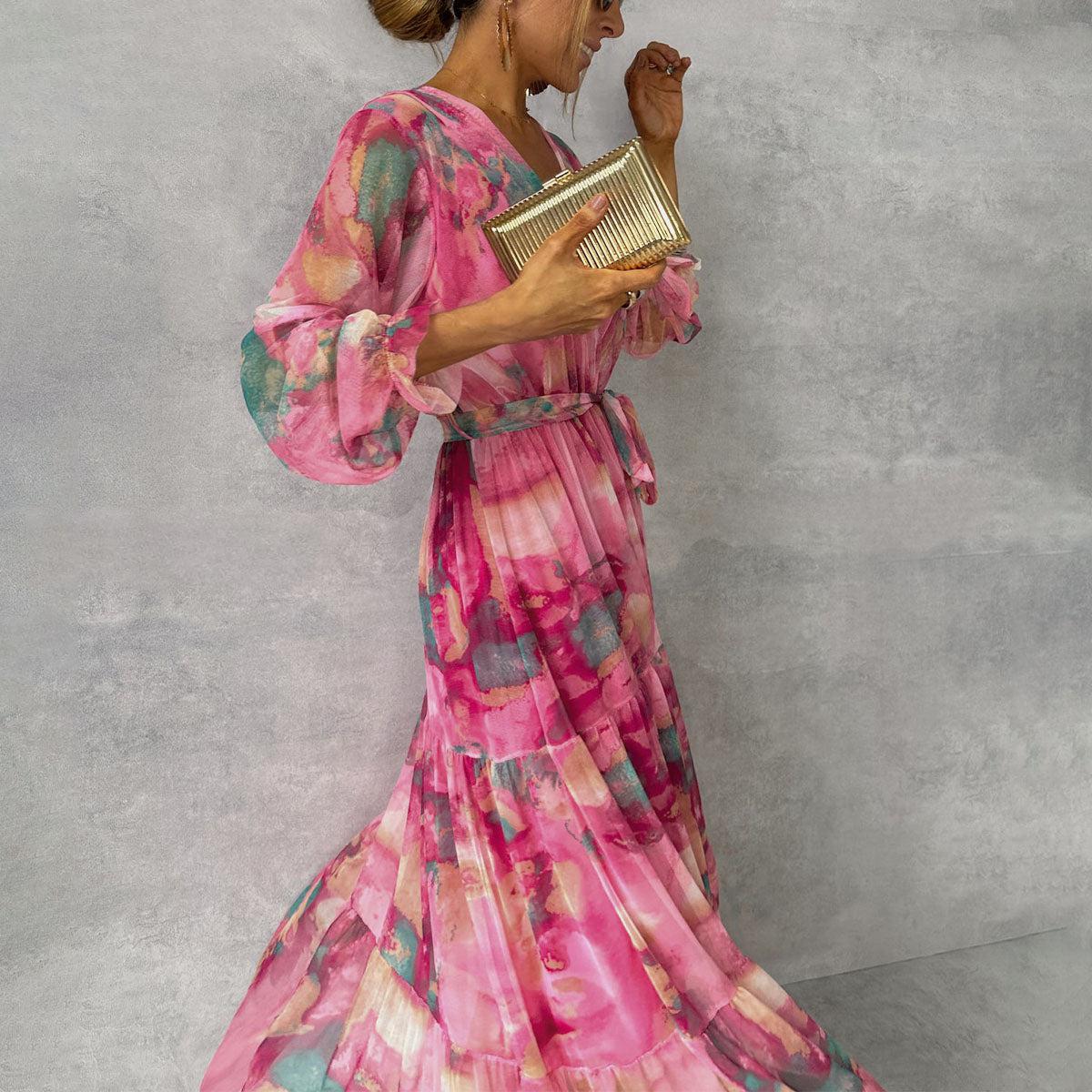 Langärmeliges Sommerkleid für Frauen - Moderne Freizeitmode