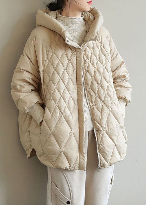Damen-Daunenjacke mit Kapuze und Reißverschluss