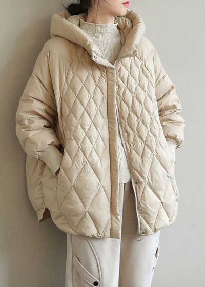 Damen-Daunenjacke mit Kapuze und Reißverschluss