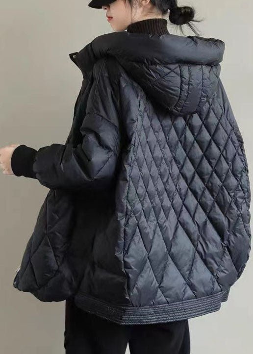 Damen-Daunenjacke mit Kapuze und Reißverschluss