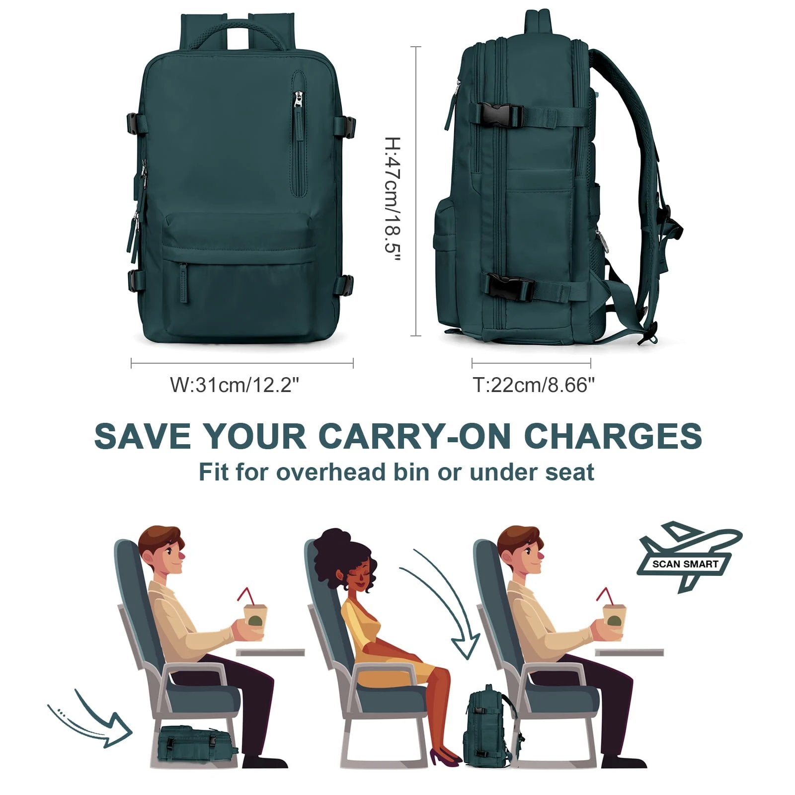 Rucksack - Große wasserdichte Reisetasche für Wanderungen und Reisen