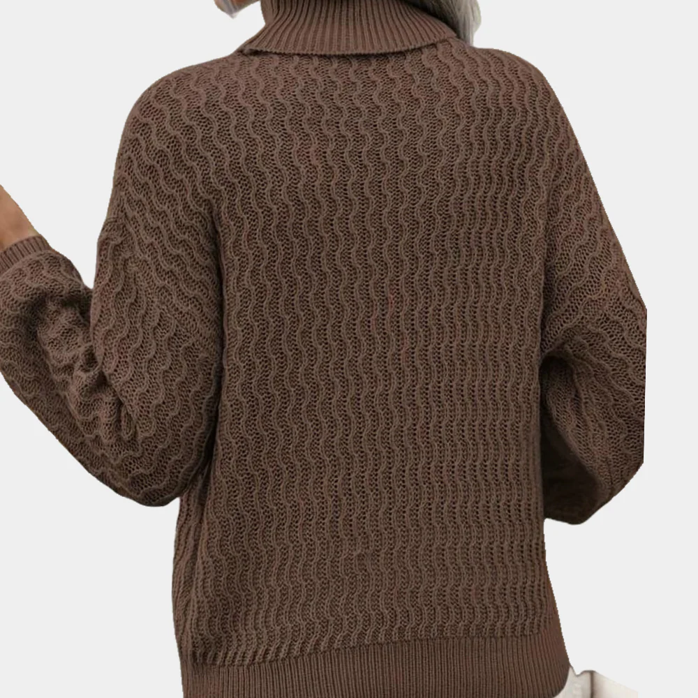 Damen Strickpullover mit Ballonärmeln – Herbst