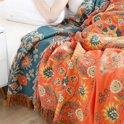 Tapiz de algodón con estampado floral