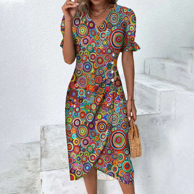 Sommerkleid für Frauen mit mehrfarbigem Muster
