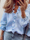 Lauren - lässige Bluse mit langen Ärmeln und V-Ausschnitt