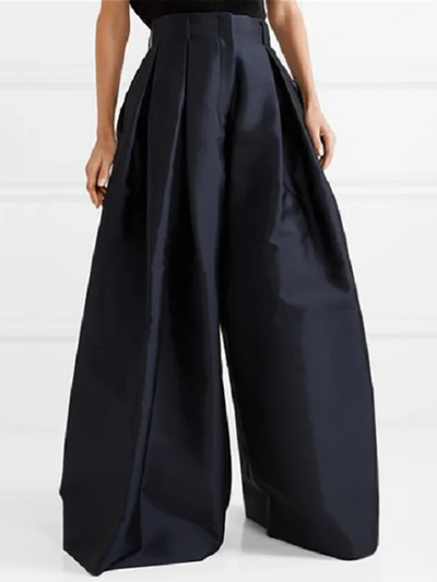 Eva - Elegante hochtaillierte plissierte Hose mit weitem Bein