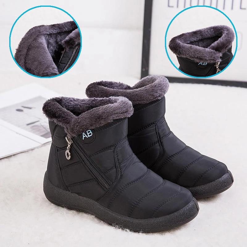 Wasserdichte Schneeschuhe für Damen mit wärmendem Plüsch
