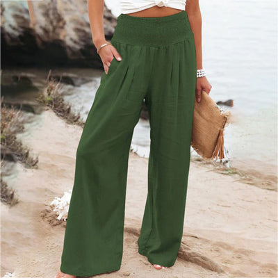 Sommerhose Damen weit luftig mit Gummibund für Komfort