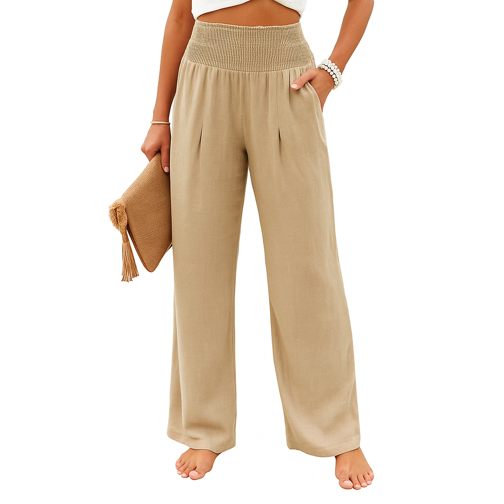 Sommerhose Damen weit luftig mit Gummibund für Komfort