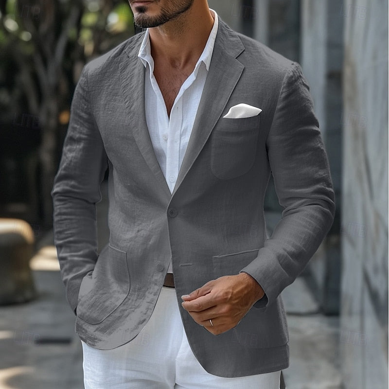 Sommerlicher natürliche Texturblazer für Herren – Leichter Tailored Fit
